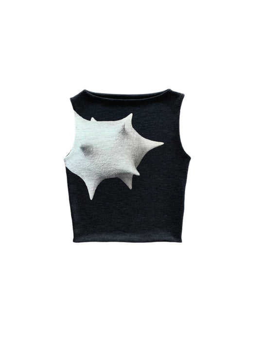 Spike knit vest (Large scale print)