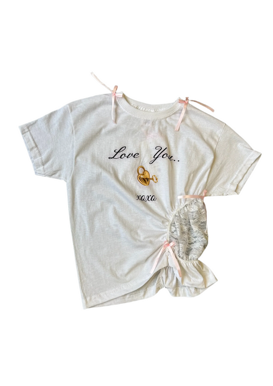 Love You Drape T-Shirt White